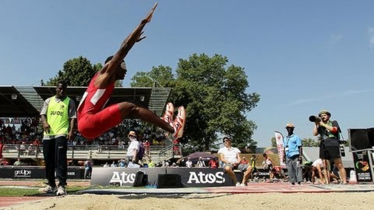 Athletics - Elexis Gillette - men's triple jump T11 final - 2013 IPC Athletics World C...