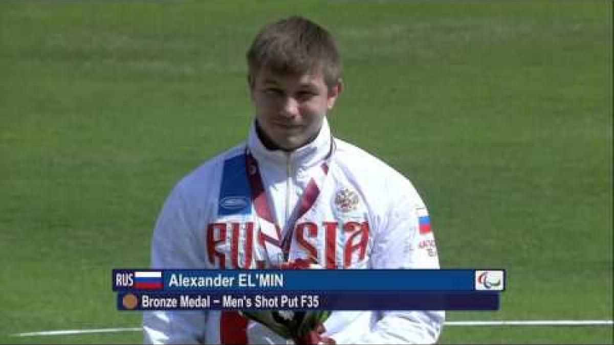 Men's shot put F35 | Victory Ceremony |  2015 IPC Athletics World Championships Doha
