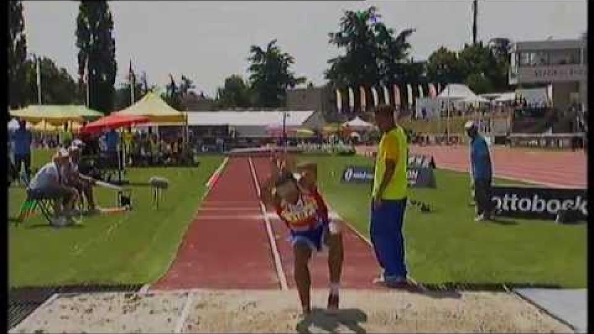 Athletics - Oscar Herrera - men's triple jump T11 final - 2013 IPC Athletics World C...