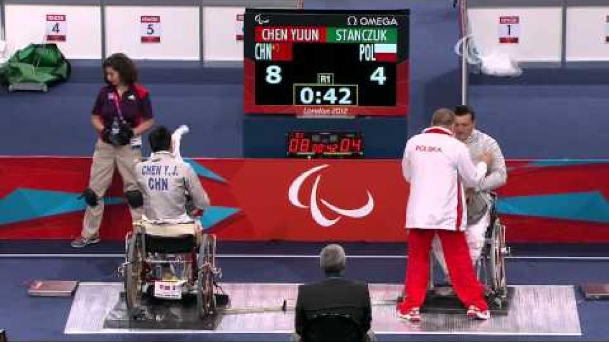 Wheelchair Fencing - CHN vs POL - Men's Ind. Sabre - Cat. A Semifinal - London 2012 Paralympic Games