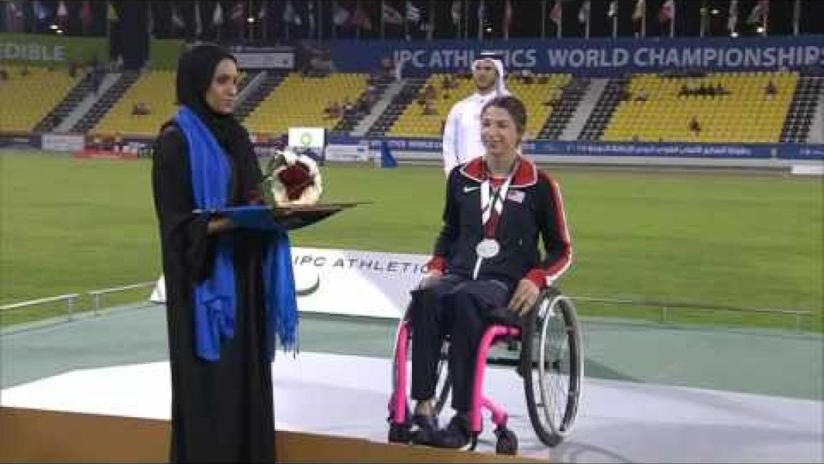 Women's 400m T34 | Victory Ceremony |  2015 IPC Athletics World Championships Doha