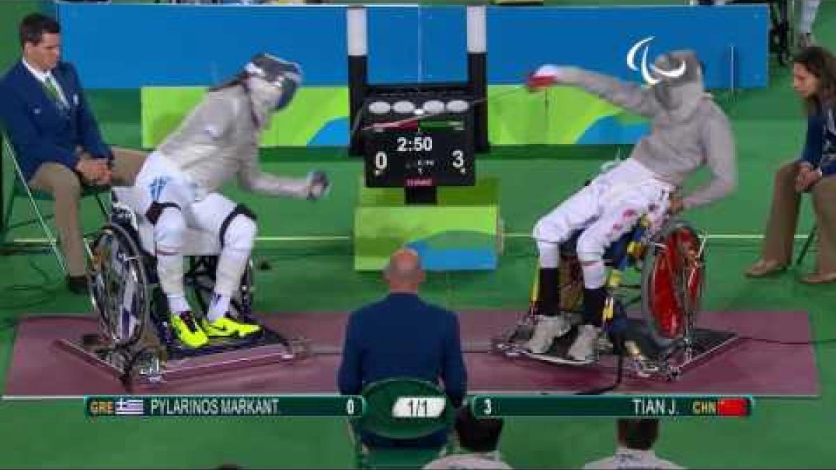 Wheelchair Fencing | Men's Individual Sabre Cat A | PYLARINOS v TIAN | Rio 2016 Paralympic Games HD
