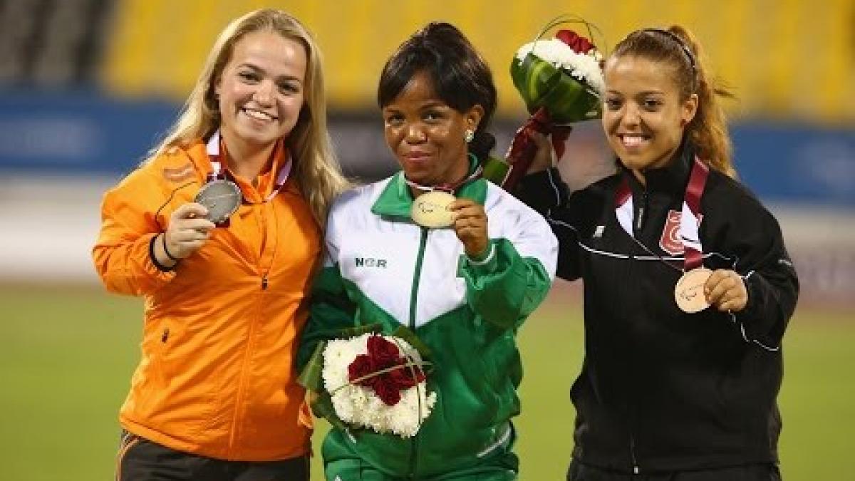 Women's shot put F40 | Victory Ceremony |  2015 IPC Athletics World Championships Doha