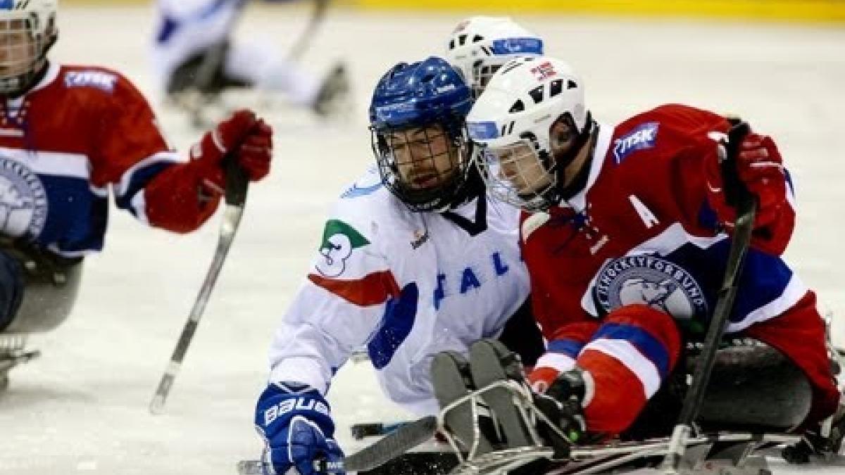 Highlights - 5th place Norway v Italy - 2013 IPC Ice Sledge Hockey World Championships A-Pool