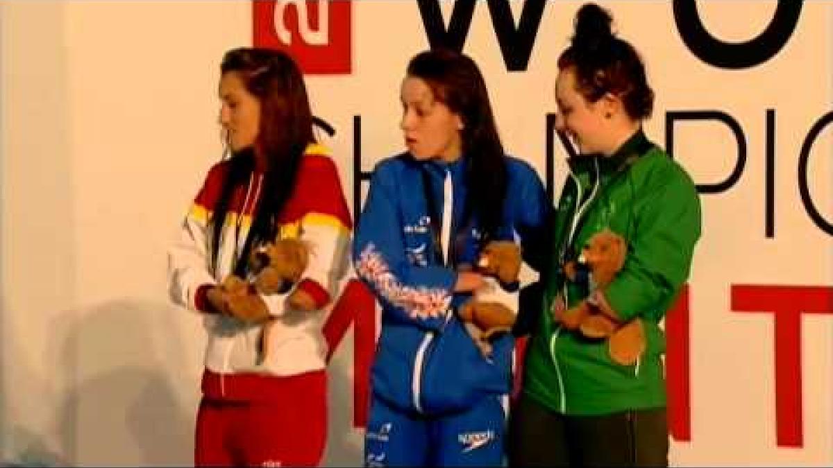 Swimming - women's 100m butterfly S9 medal ceremony - 2013 IPC Swimming World Championships Montreal