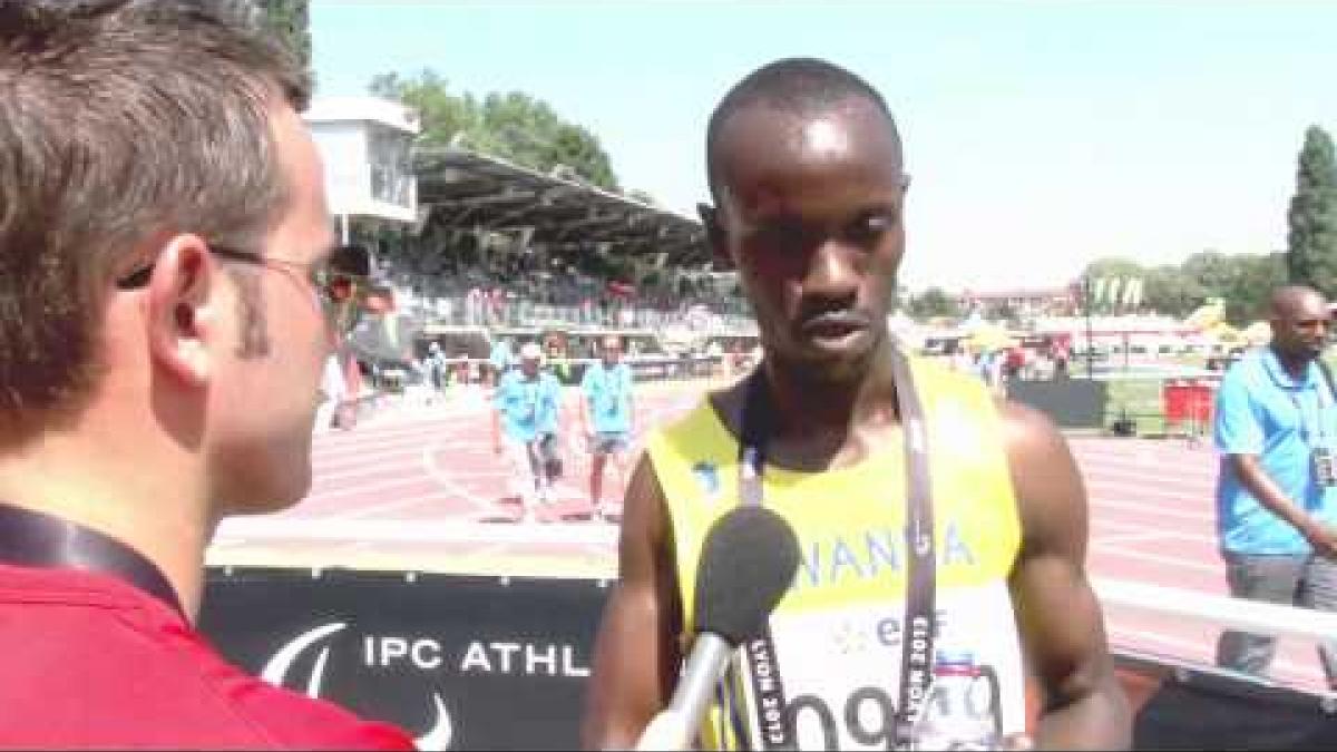 Interview: Hermas Muvunyi men's 800m T46 - 2013 IPC Athletics World Championships Lyon