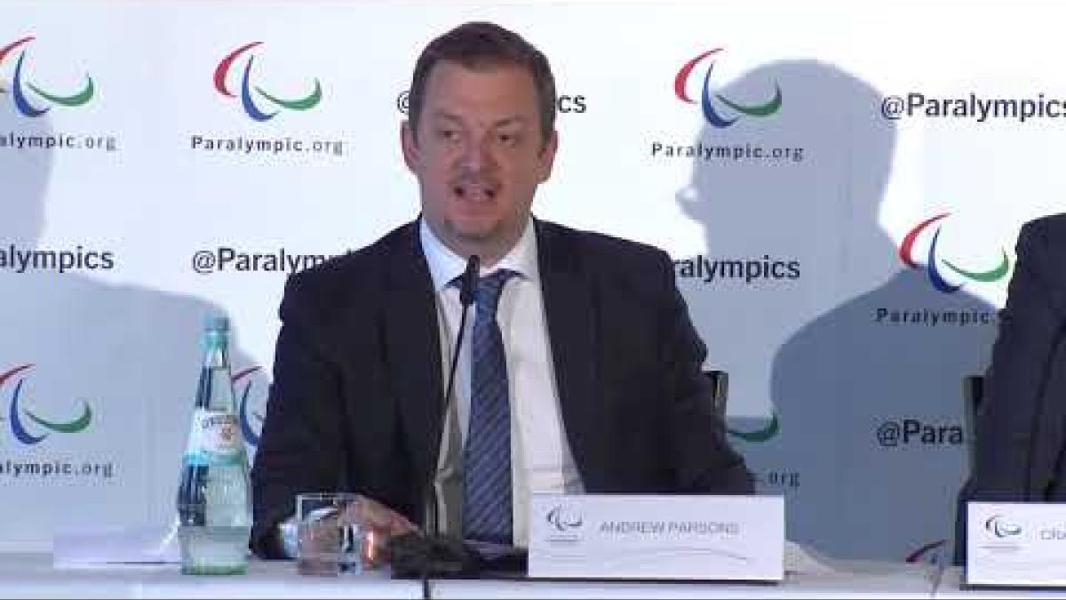 IPC President Andrew Parsons | 2019 IPC Russia Press Conference