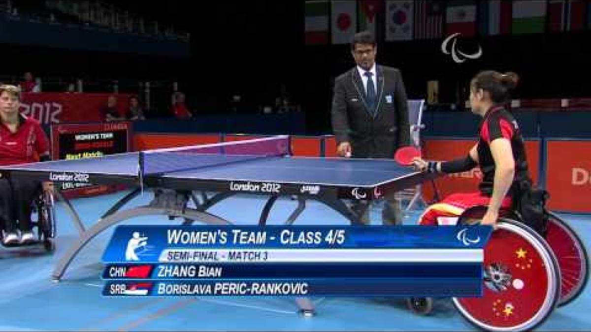 Table Tennis CHN vs SRB Women's Cl 4-5 Semifinal 1 Matches 2&3 - London 2012 Paralympic Games.mp4