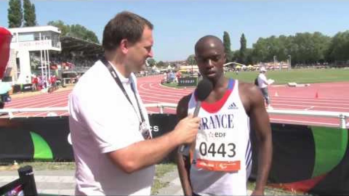 Interview:  Clavel Kayitare men's 200m T42 semi-final - 2013 IPC Athletics World Championships Lyon