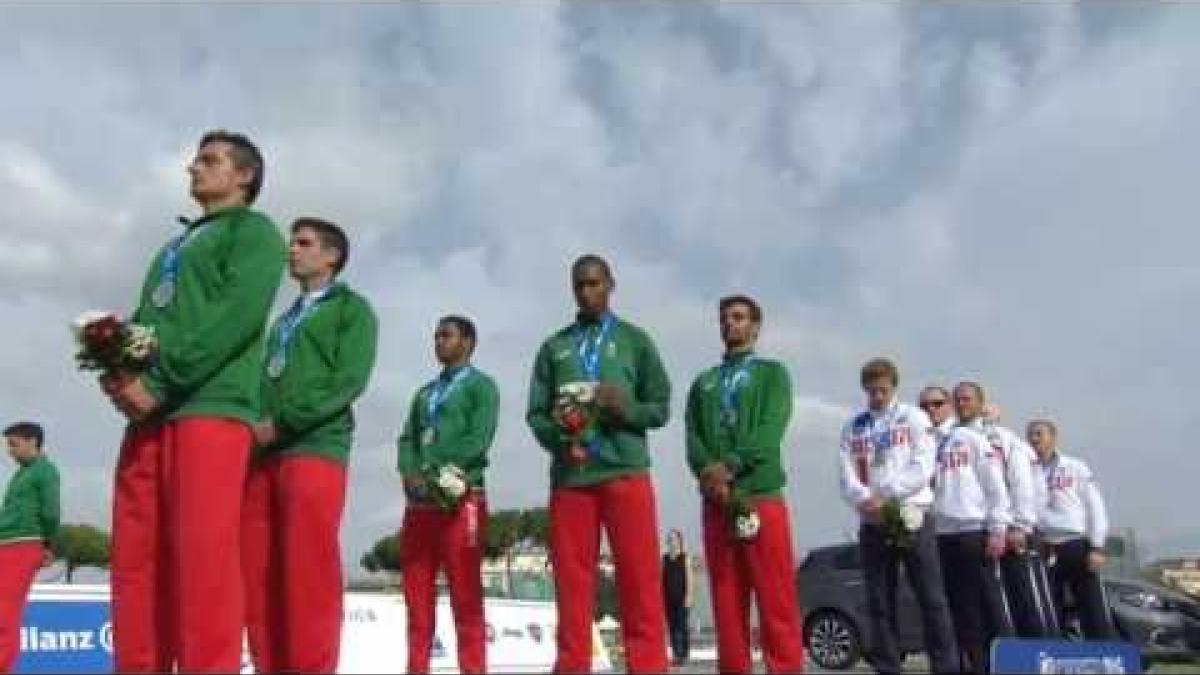 Men's 4x100 m T11-13 | Victory Ceremony | 2016 IPC Athletics European Championships Grosseto