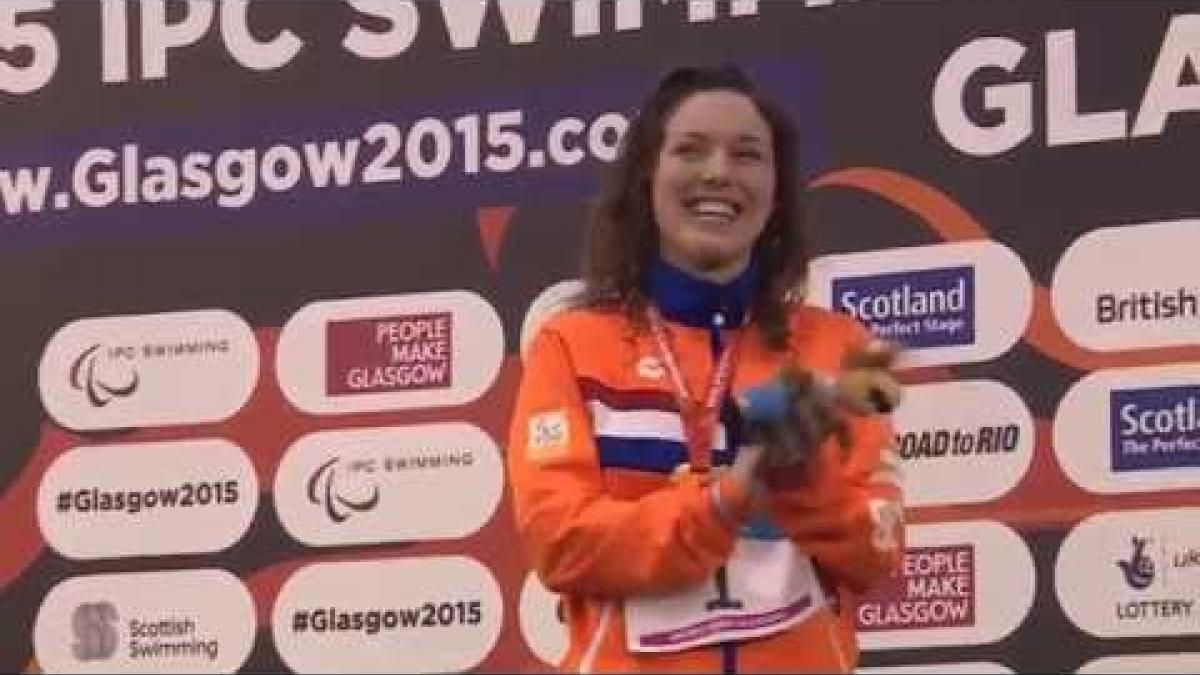 Women's 100m Backstroke S10 | Victory Ceremony | 2015 IPC Swimming World Championships Glasgow