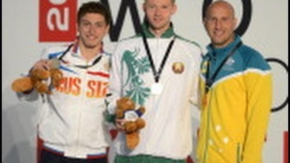 Swimming - men's 100m butterfly S13 medal ceremony - 2013 IPC Swimming World Championships Montreal