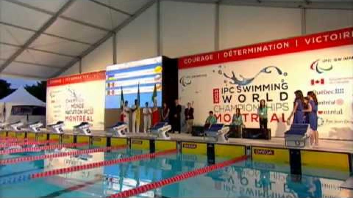 Swimming - women's 200m freestyle S3 medal ceremony - 2013 IPC Swimming World Championships Montreal