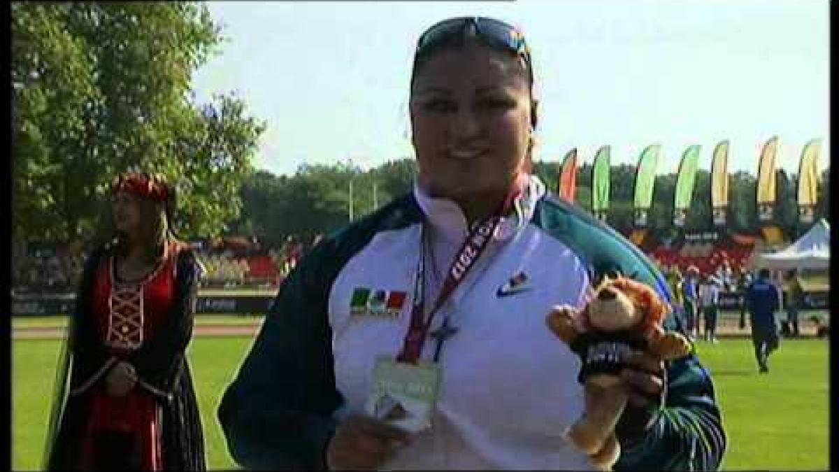 Athletics -  women's shot put F58 Medal Ceremony  - 2013 IPC Athletics World Championships, Lyon