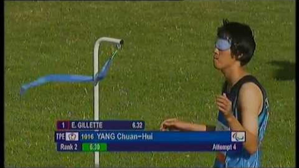 Athletics - Chuan-Hui Yang - men's long jump T11 final - 2013 IPC Athletics World C...