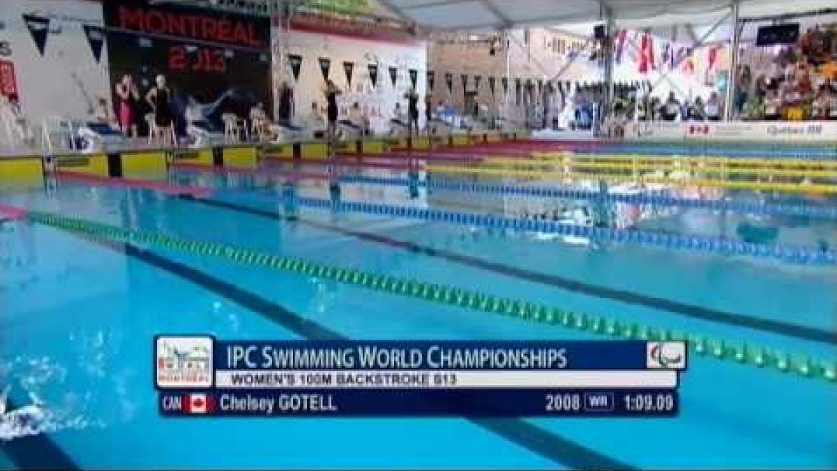 Swimming - women's 100m backstroke S13 - 2013 IPC Swimming World Championships Montreal