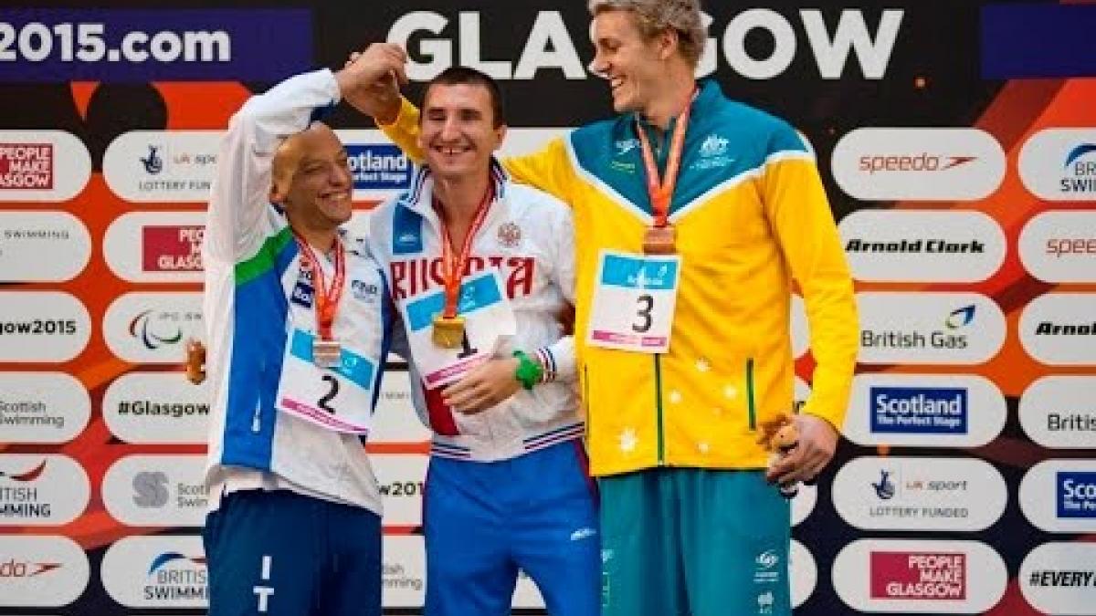 Men's 100m Freestyle S9 | Victory Ceremony | 2015 IPC Swimming World Championships Glasgow