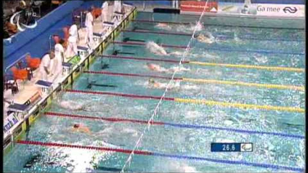 Canada's Benoit Huot taking the gold medal in the Men's 200m Individual Medley SM10 event
