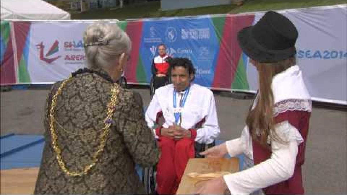 Men's 100m T52 | Victory Ceremony | 2014 IPC Athletics European Championships Swansea