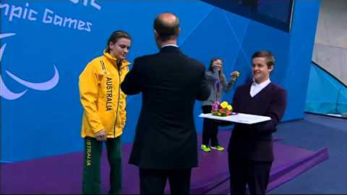 Swimming   Women's 100m Backstroke   S7 Victory Ceremony   2012 London Paralympic Games