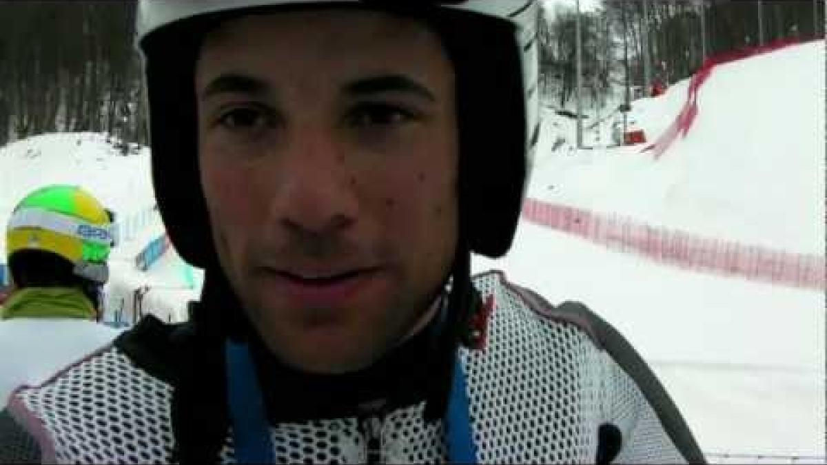 France's Vincent Gauthier-Manuel on winning the downhill at 2013 IPC Alpine Skiing World Cup