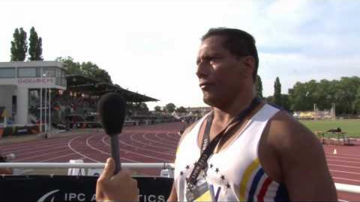 Entrevista: Anibal Bello - Javelin F11 winner - 2013 IPC Athletics World Championships Lyon