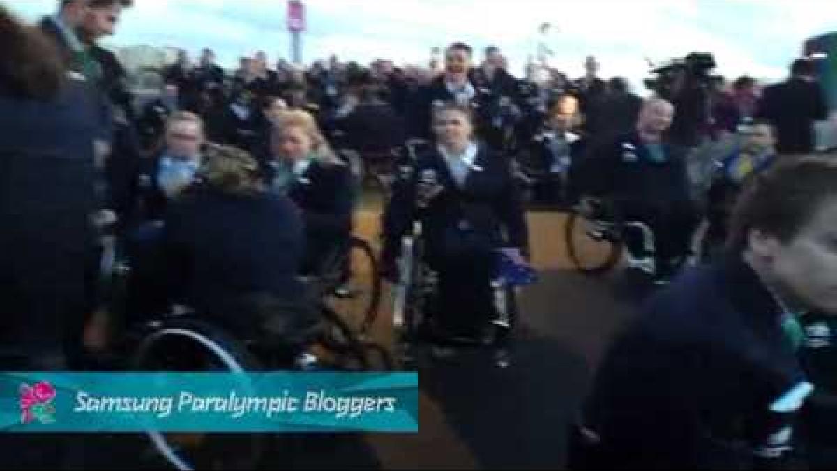 IPC Blogger - Aus waiting outside stadium, Paralympics 2012