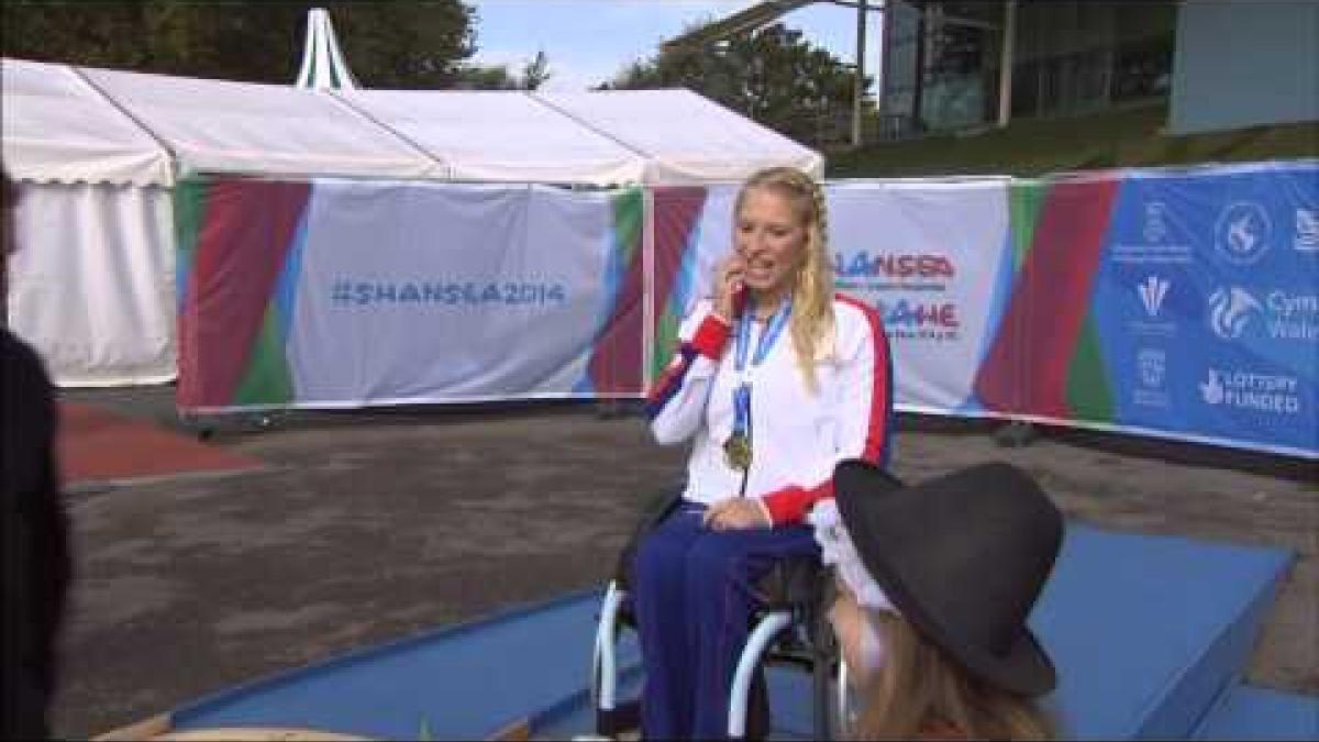 Women's 800m T53 | Victory Ceremony | 2014 IPC Athletics European Championships Swansea