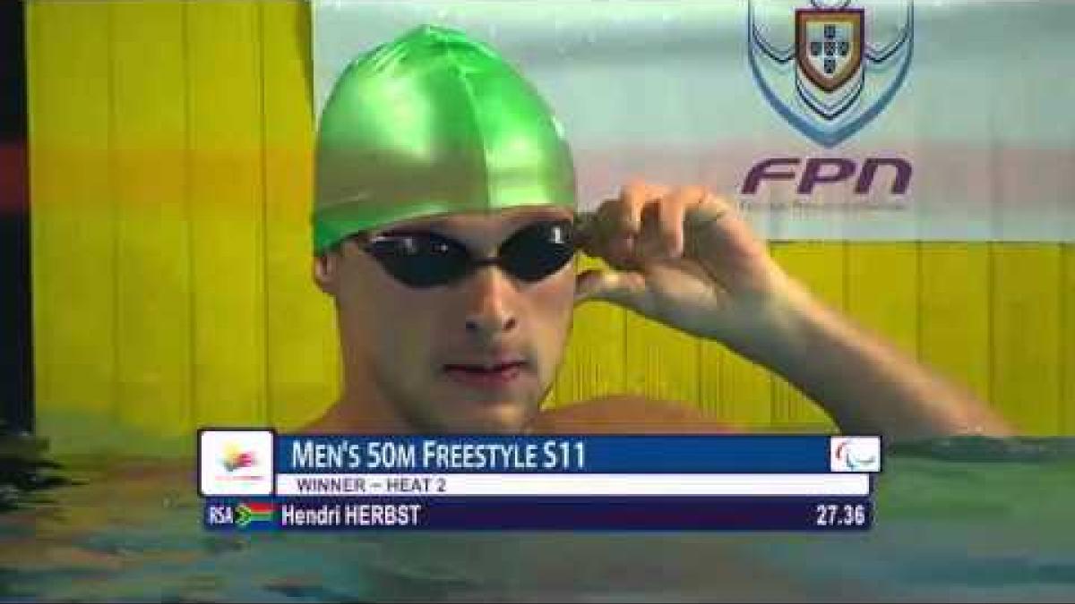 Men's 50m Freestyle S11 | Heat 2 | 2016 IPC Swimming European Open Championships Funchal