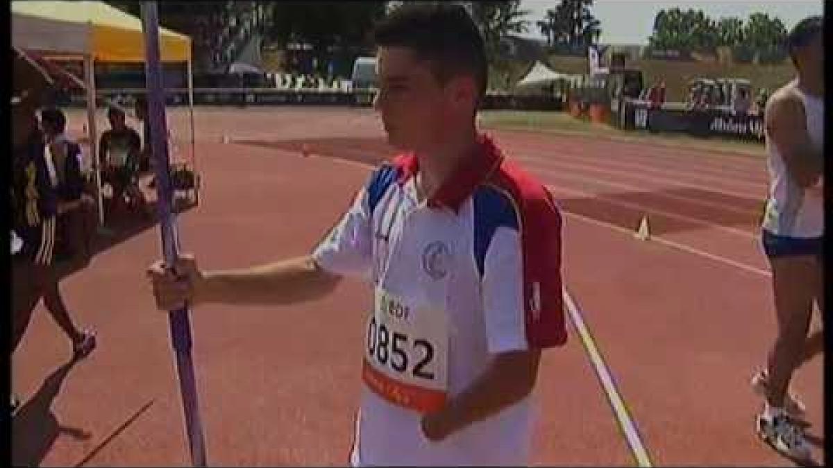 Athletics - Ciprian Baraian - men's javelin throw F46 final - 2013 IPC Athletics World C...