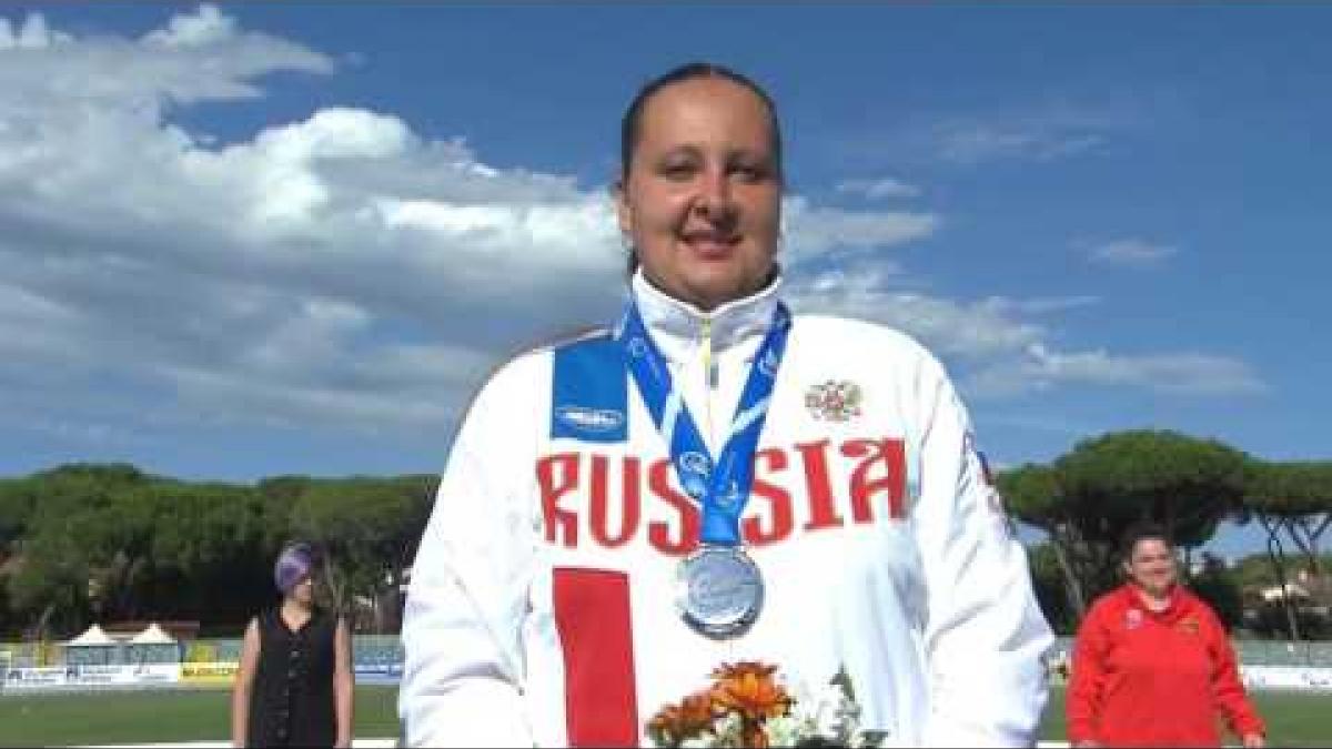 Women's shot put F35/36 | Victory Ceremony | 2016 IPC Athletics European Championships Grosseto