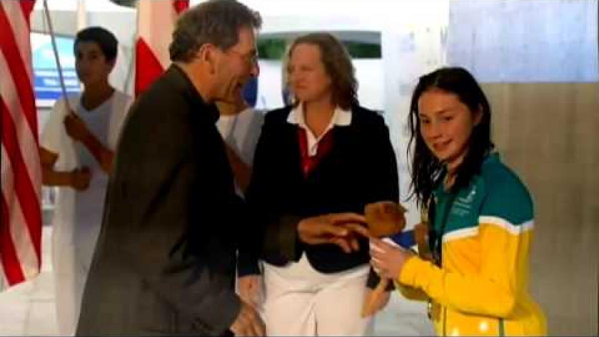 Swimming - women's 400m freestyle S8 medal ceremony - 2013 IPC Swimming World Championships