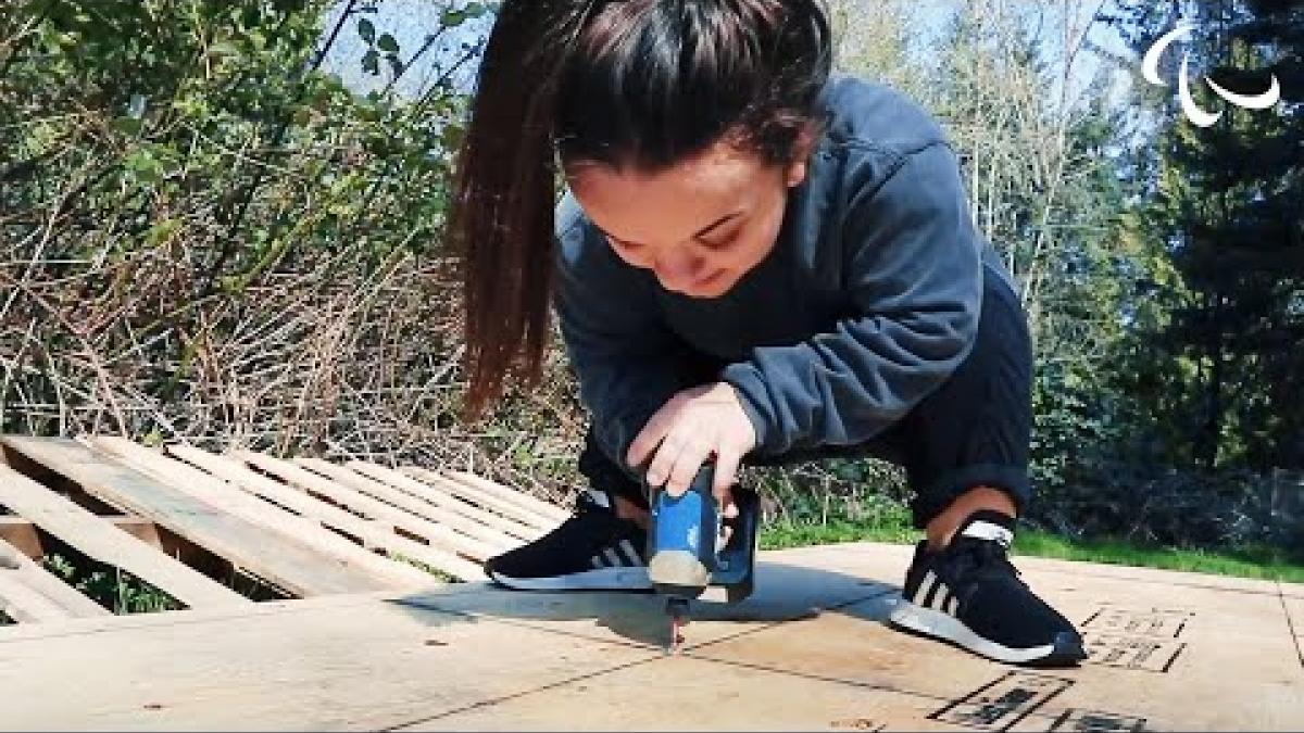 Canada's Danielle Kisser builds a pool in her garden