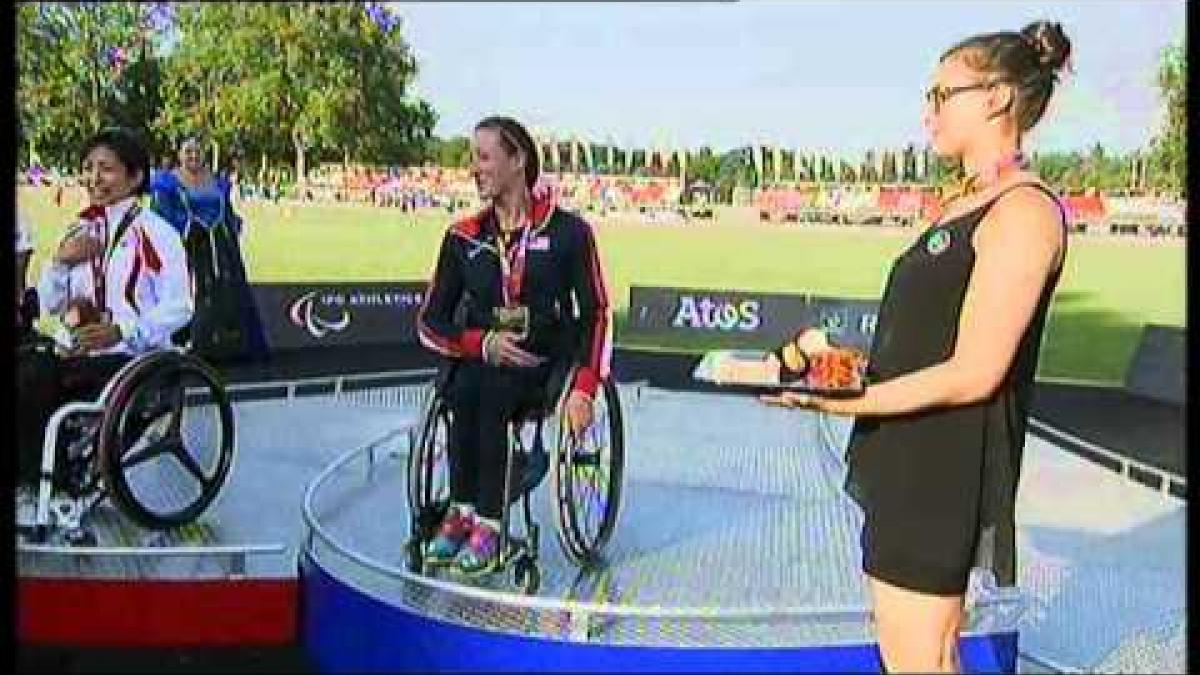 Athletics -  women's 1500m T54 Medal Ceremony  - 2013 IPC Athletics World Championships, Lyon