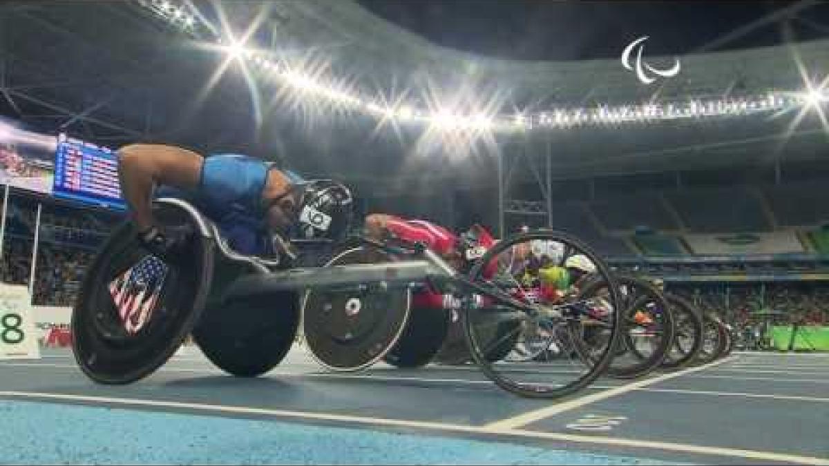 Athletics | Men's 100m - T54 Round 1 heat 1 | Rio 2016 Paralympic Games