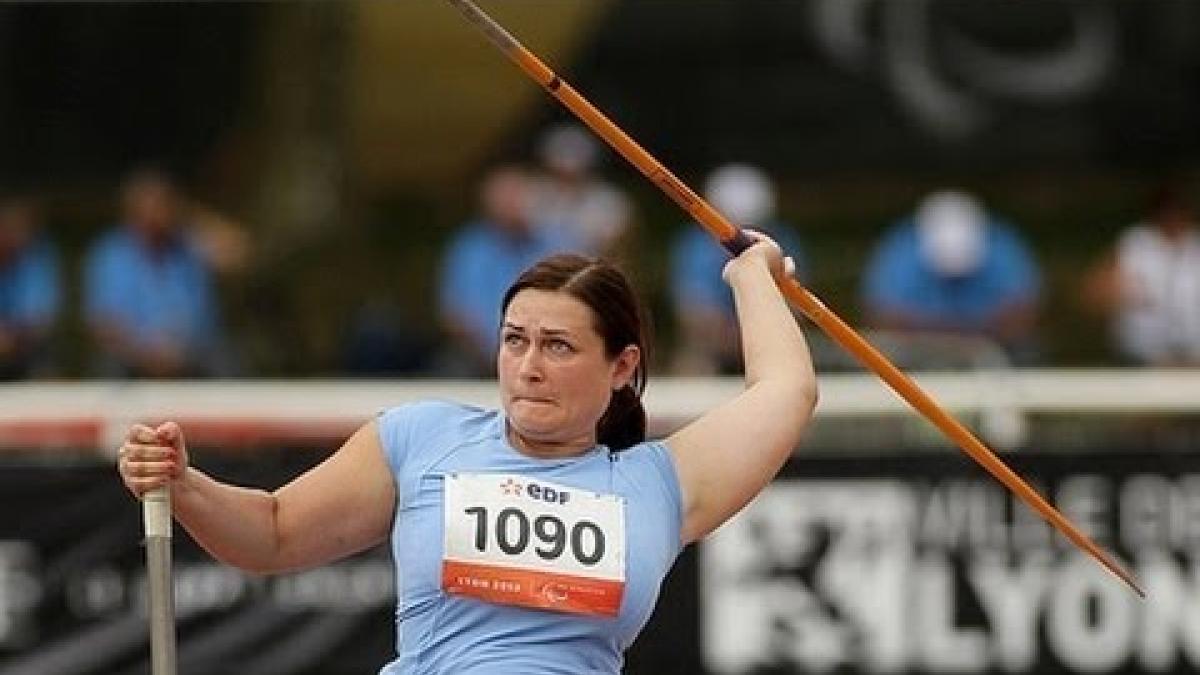 Athletics - Svitlana Stetsyuk - women's javelin throw F52/53 final - 2013 IPC Athletics World C...