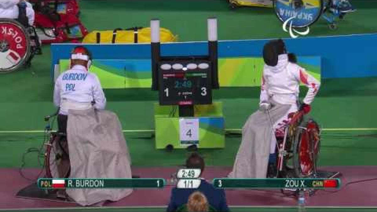 Wheelchair Fencing| BURDON v XUFENG| Women’s Individual Epee A | Rio 2016 Paralympic Games
