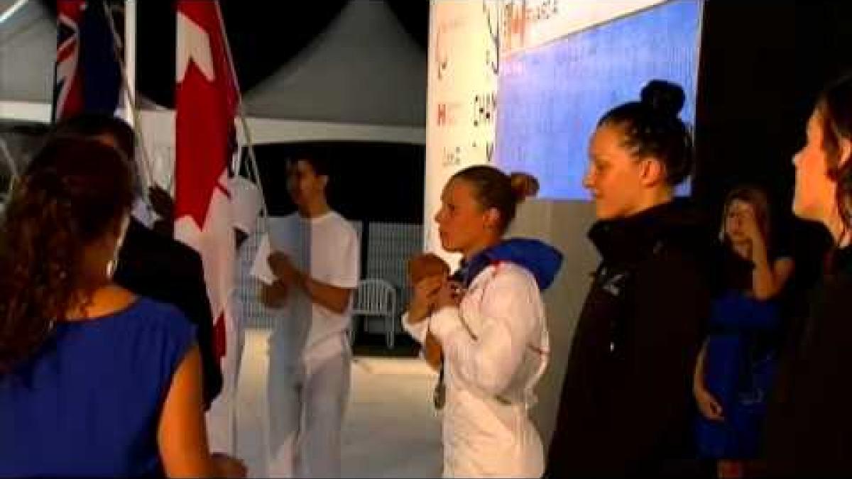Swimming - women's 100m freestyle S10 medal ceremony - 2013 IPC Swimming World Championships