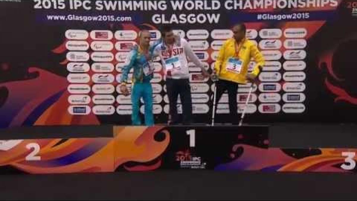 Men's 100m Backstroke S7 | Victory Ceremony | 2015 IPC Swimming World Championships Glasgow