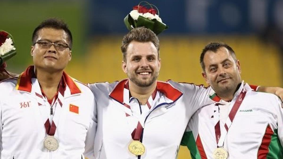 Men's discus  F42 | Victory Ceremony |  2015 IPC Athletics World Championships Doha