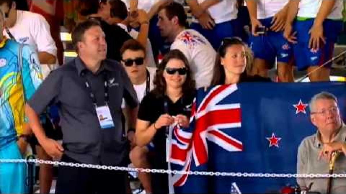 Swimming - men's 150m individual medley SM4 medal ceremony - 2013 IPC Swimming World Championships
