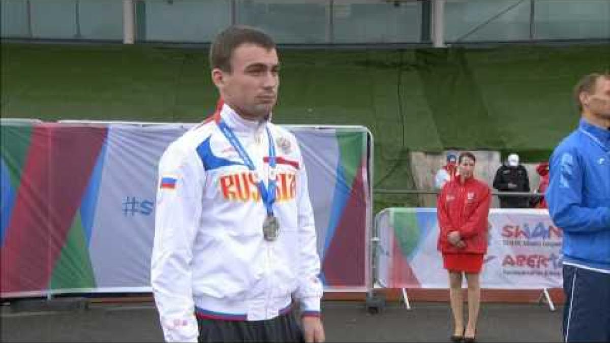 Men's 200m T37 | Victory Ceremony | 2014 IPC Athletics European Championships Swansea