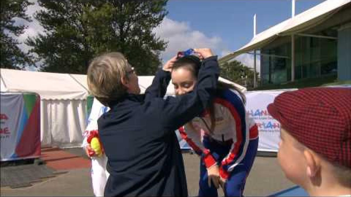 Women's long jump T44 | Victory Ceremony | 2014 IPC Athletics European Championships Swansea