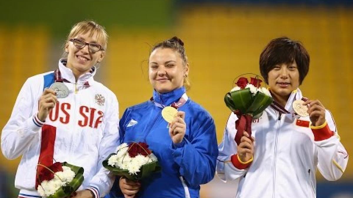 Women's javelin F13 | Victory Ceremony |  2015 IPC Athletics World Championships Doha