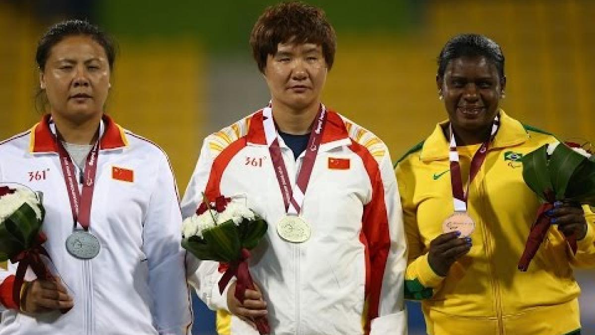 Women's discus F11 | Victory Ceremony |  2015 IPC Athletics World Championships Doha