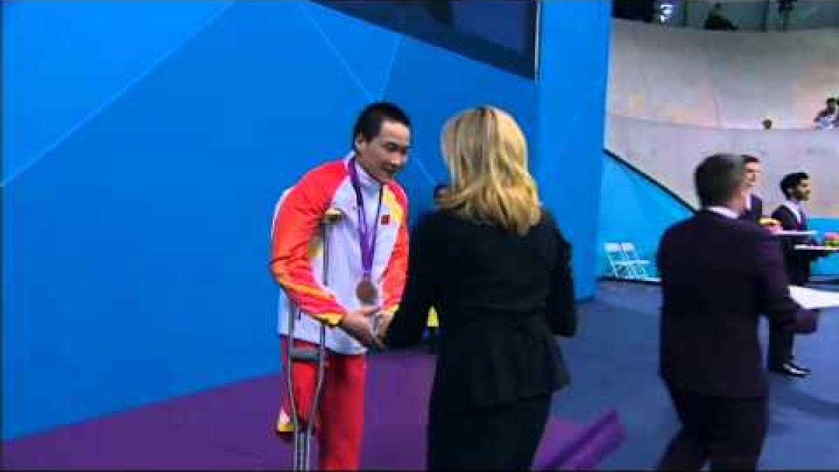 Swimming   Men&#039;s 100m Backstroke   S9 Victory Ceremony   2012 London Paralympic Games