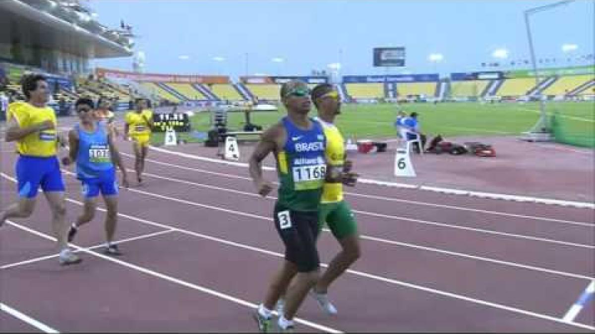 Men's 100m T11 | Round 1 H3 |  2015 IPC Athletics World Championships Doha