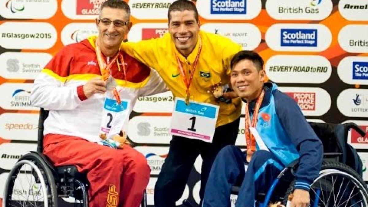 Men's 50m Freestyle S5 | Victory Ceremony | 2015 IPC Swimming World Championships Glasgow