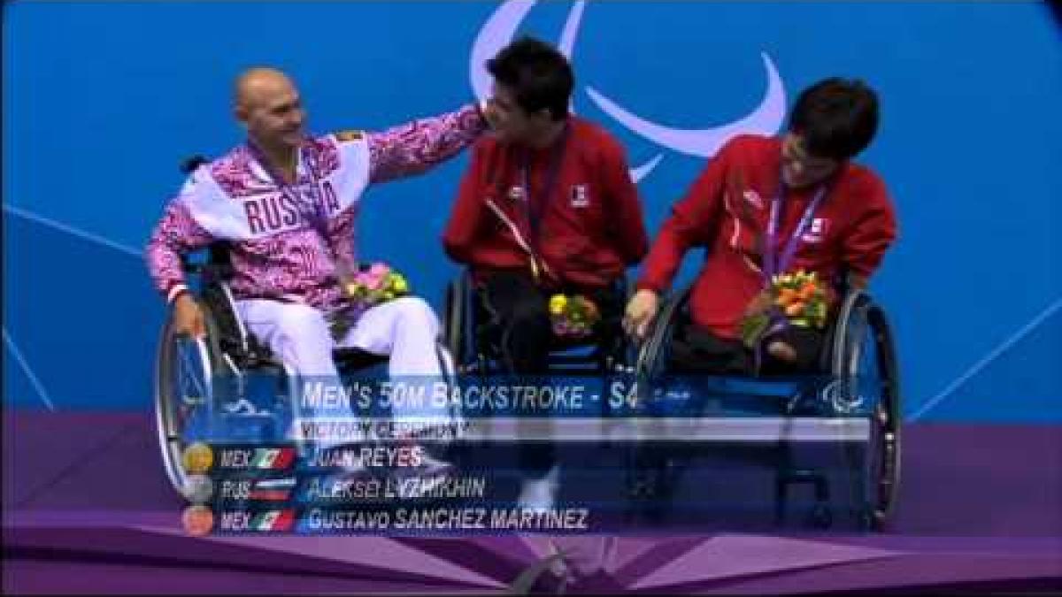 Swimming - Men's 50m Backstroke - S4 Victory Ceremony - London 2012 Paralympic Games