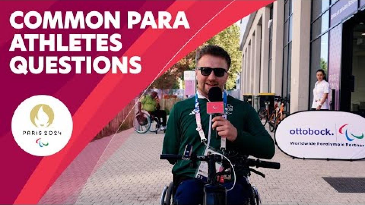 Thumbnail of a video explaining the most common questions that Para athletes get asked